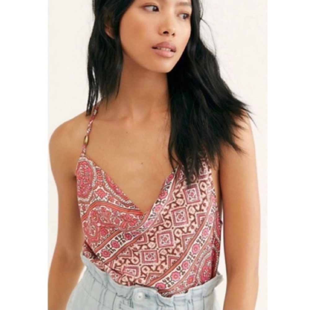 Free People | ‘Stevie’ 70s Style Floral Printed Cowl Neck Cami Tank Top